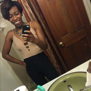 Tan and Black romper!